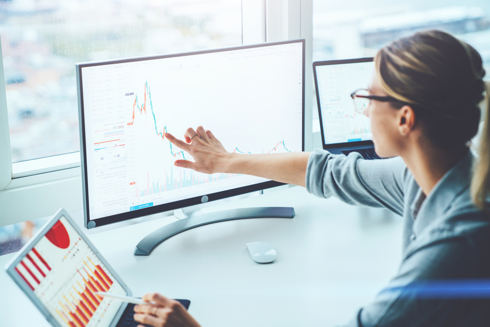 Woman working at the computer